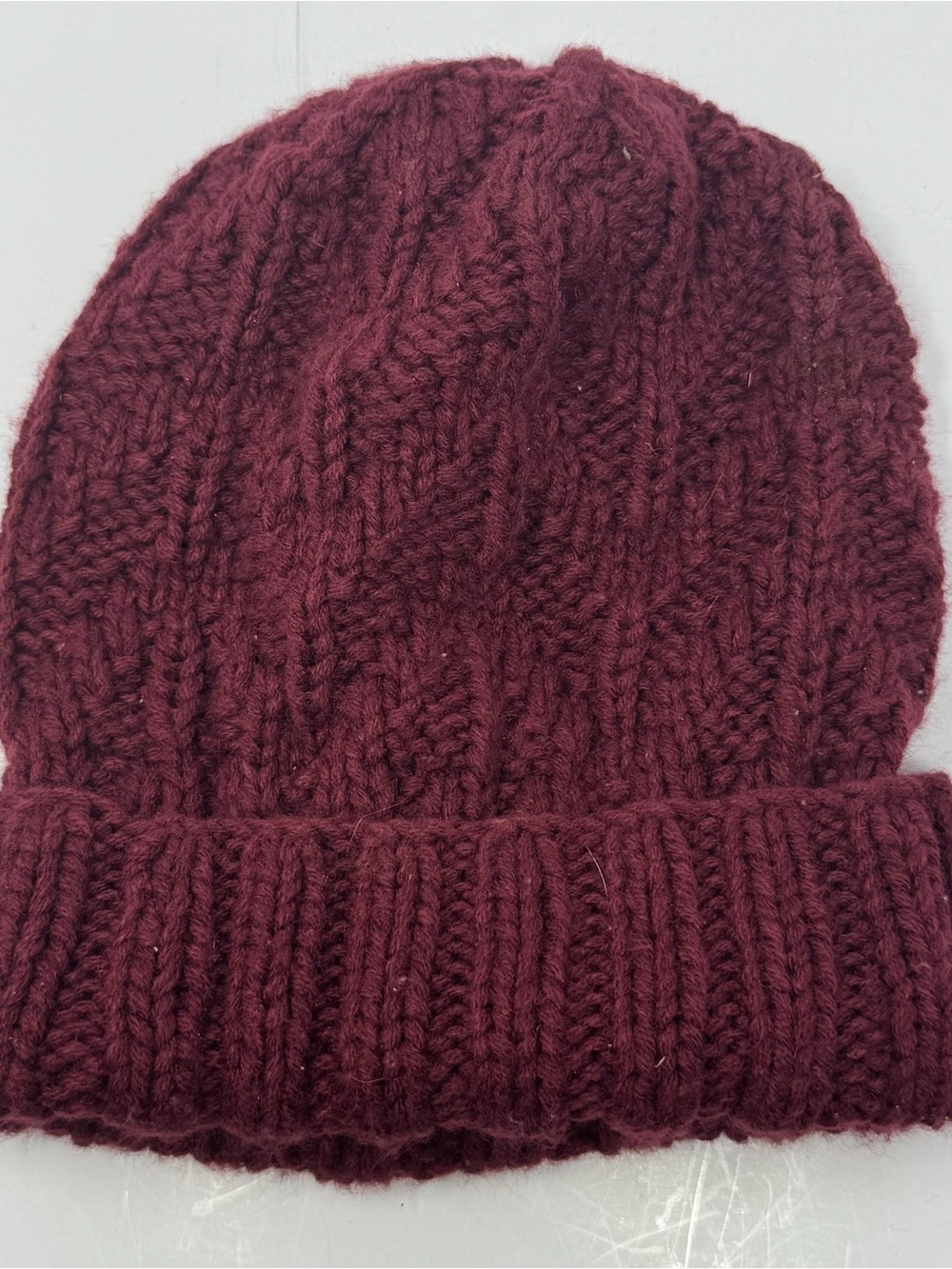 Harley Davidson Burgundy Slouchy Chunky Knit Beanie Hat Embroidered Logo - Picture 3 of 5